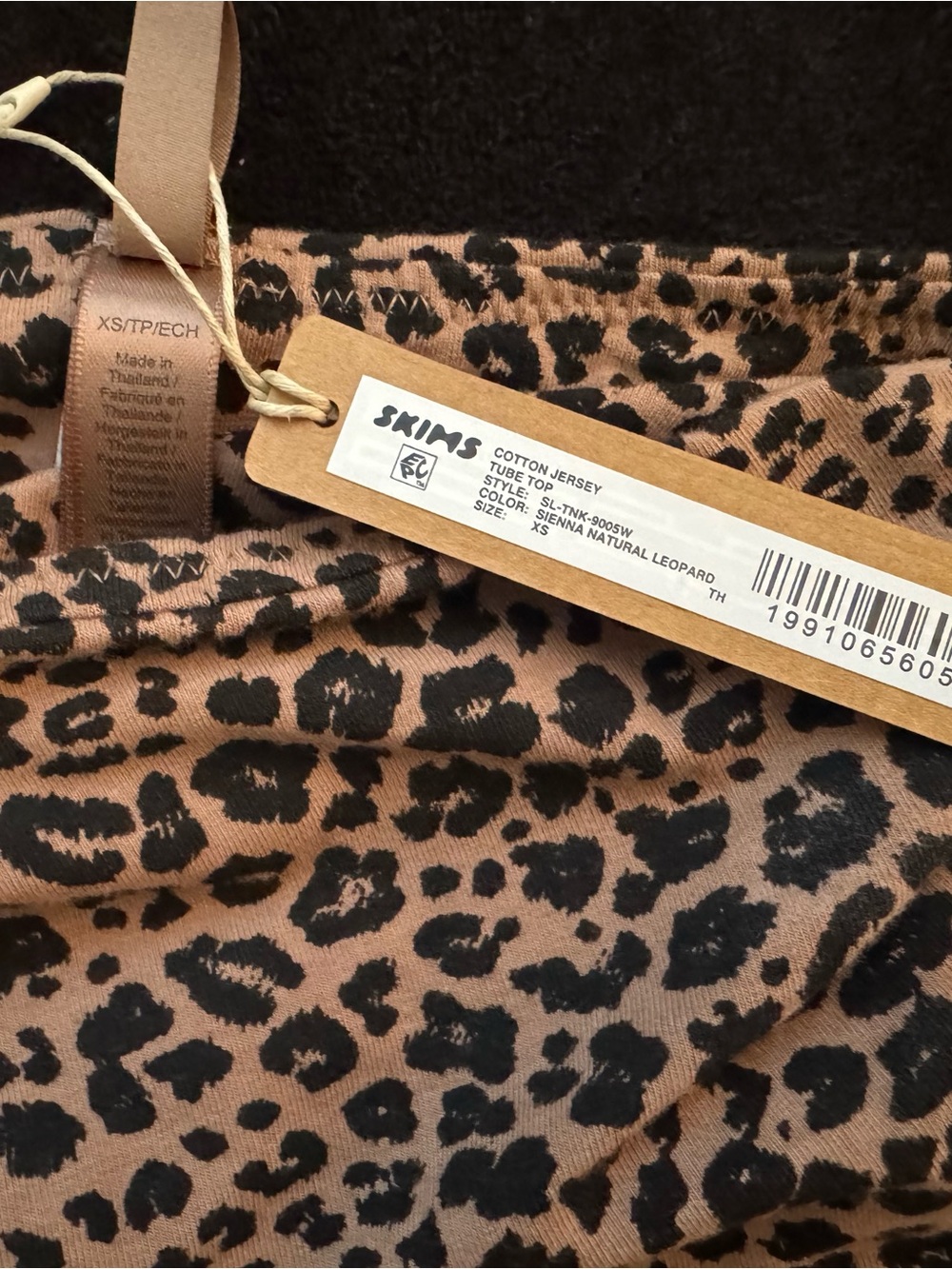NWT- SKIMS - Cotton Jersey Tube Top - Sienna Natural Leopard - XS - Picture 8 of 8